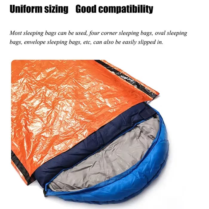 Sac de couchage de survie d'urgence Portable et étanche, équipement de Camping Edc en plein air, sac thermique, Kit de premiers secours, couverture en Mylar