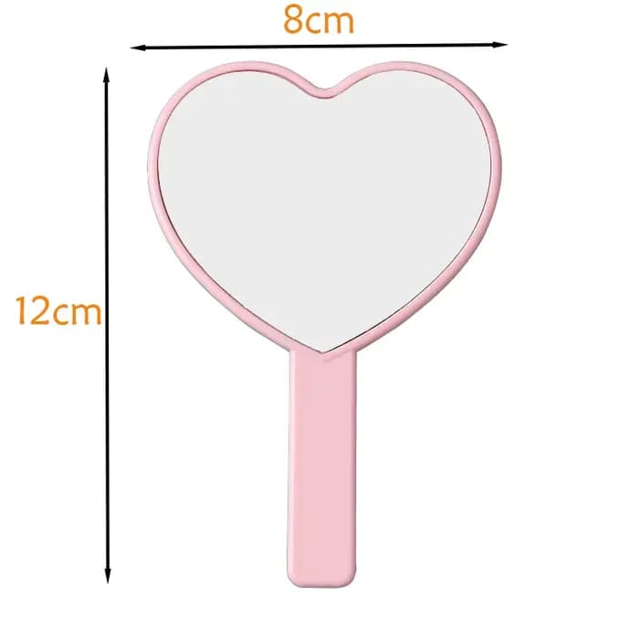 Petit miroir d'amour Portable en forme de cœur