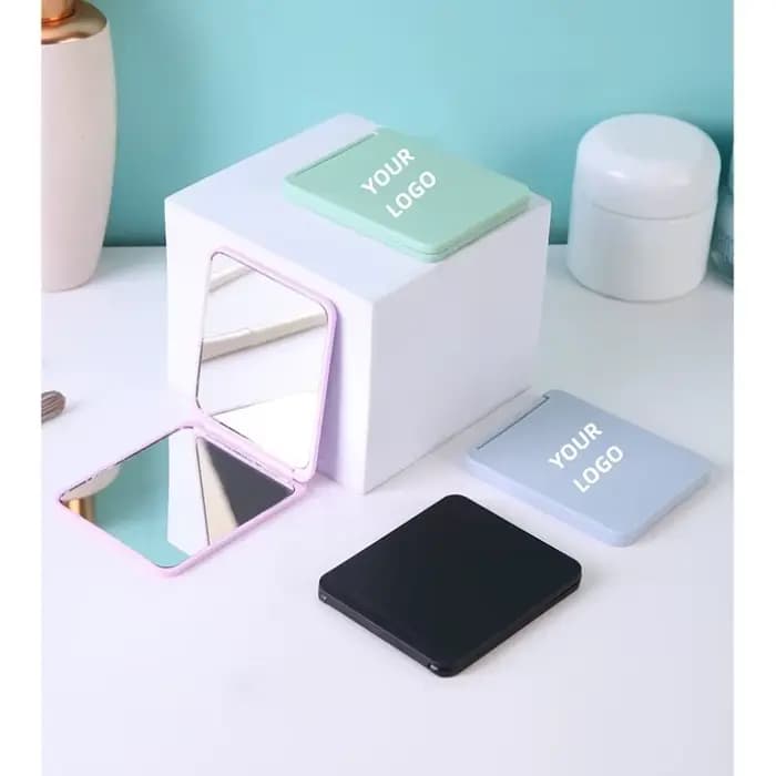 【Logo personnalisé】 50 pièces miroir carré givré Double face violet/noir