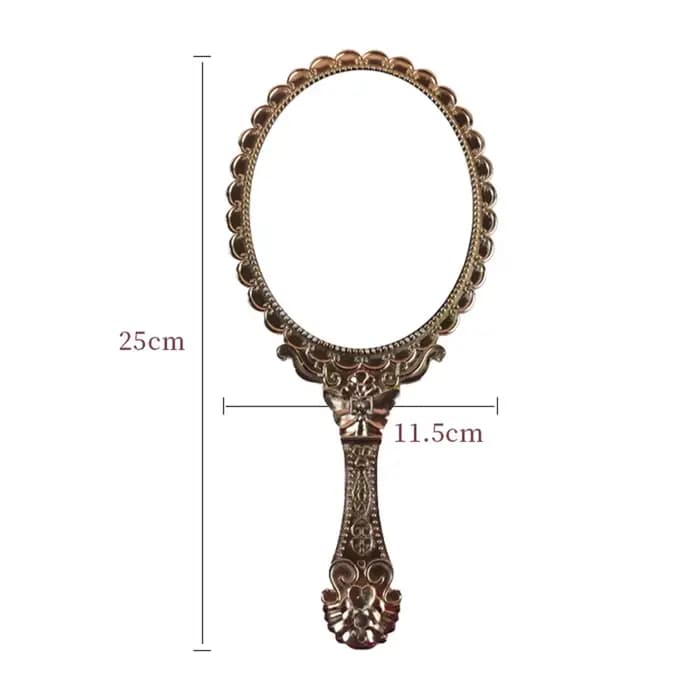 Miroir de Maquillage Portable à Motifs Vintage