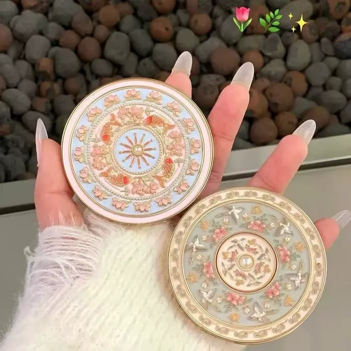 Miroir de maquillage double face pliable à main