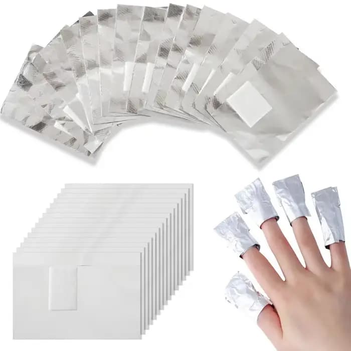 100 pièces sac feuille d'aluminium Nail Art tremper le vernis à ongles enlèvement enveloppes serviette Gel dissolvant