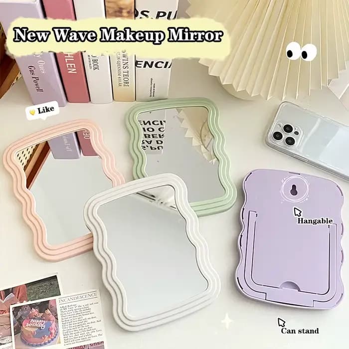 Miroir de maquillage de bureau ondulé pour étudiant