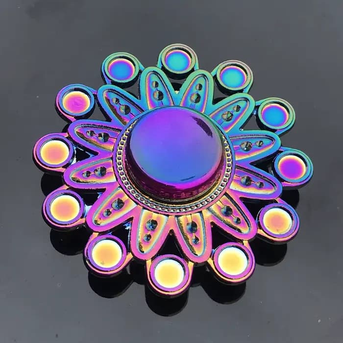 Spinner en métal arc-en-ciel Fidget Spinners à doigts colorés Spinners à main à grande vitesse Jouets Fidget pour soulager l'anxiété au stress pour adultes