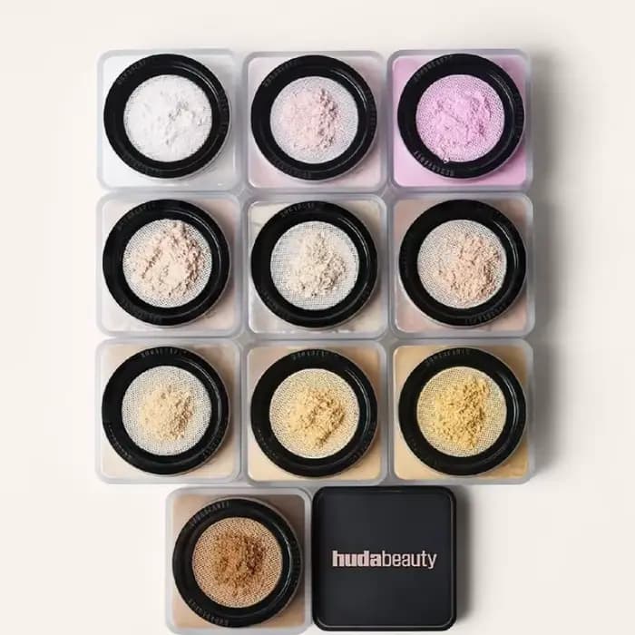 Poudre Libre Huda Beauty Fixatrice Cuissonnée Longue Tenue Contrôle Sébum Maquillage Professionnel Matifiante Imperméable Éclaircissante Correctrice