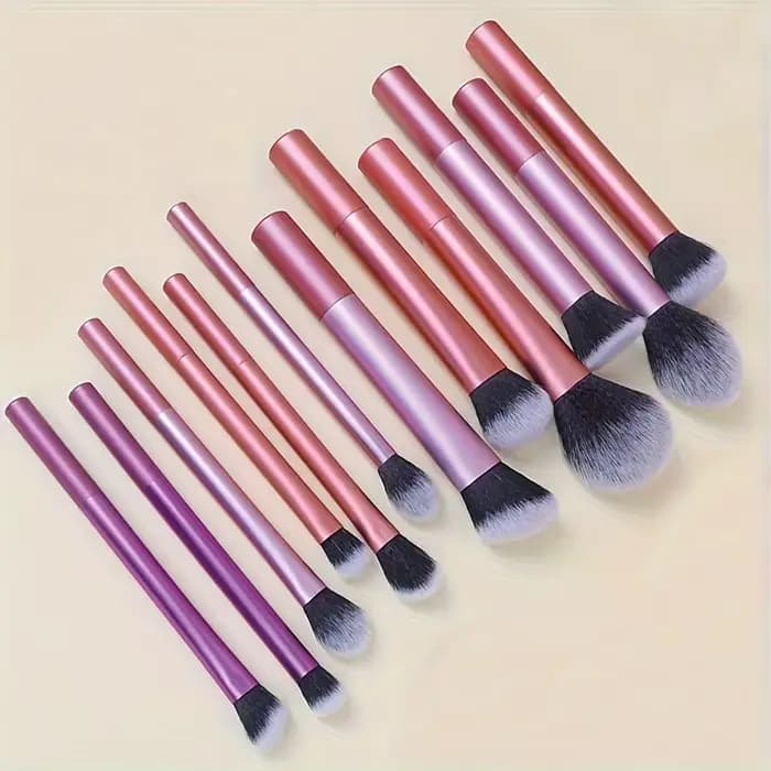 Ensemble de 12 pinceaux de maquillage multifonctionnels : pinceau pour poudre libre