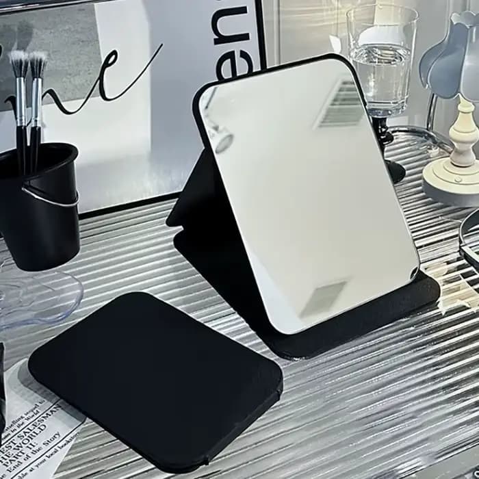 Miroir de Maquillage de Bureau en Cuir PU