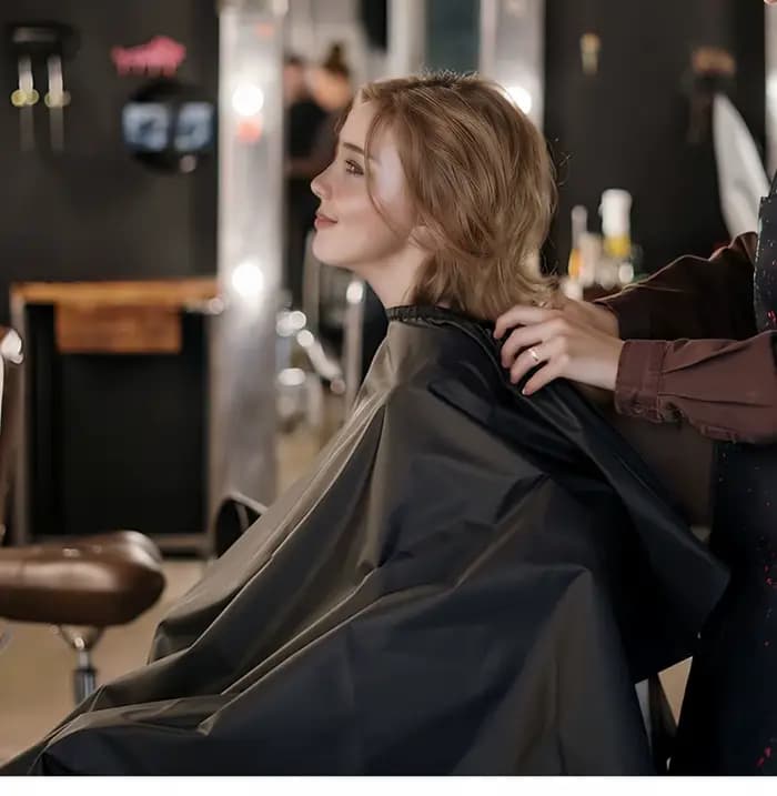 Cape de barbier noire pour hommes et femmes