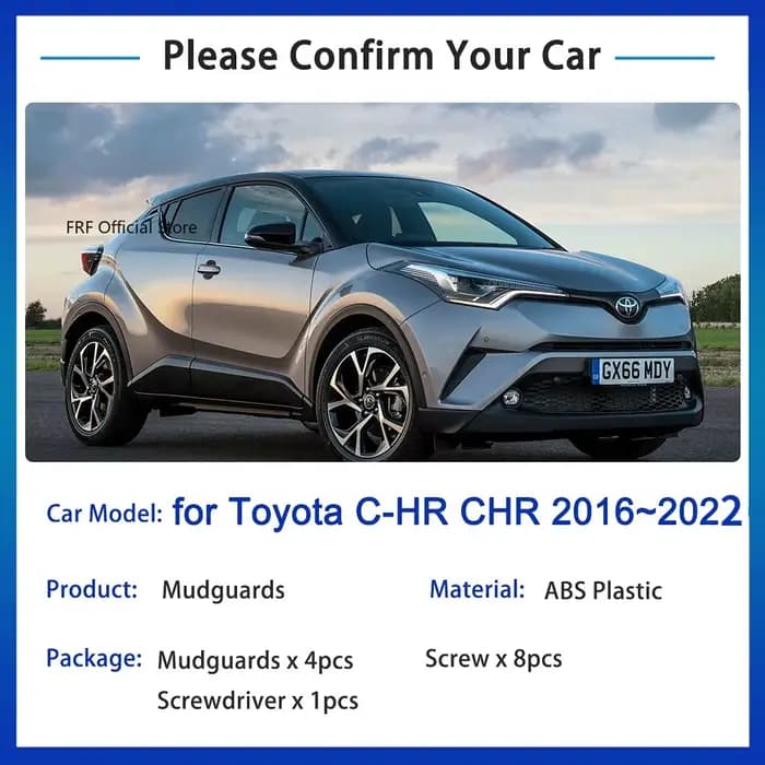 Garde-boue pour Toyota C-HR CHR 2016 2017 2018 2019 2020 2021 2022 C HR AX10 AX50 Garde-boue Aile Splash Roues Accessoires