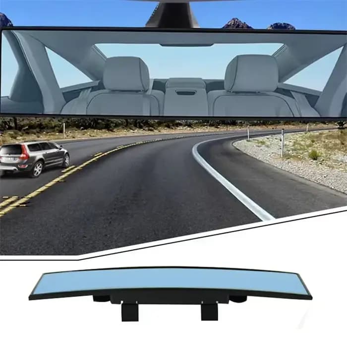 Clip intérieur convexe de 285MM de large sur rétroviseur transparent universel Anti-éblouissement Anti-buée rétroviseur panoramique miroir incurvé