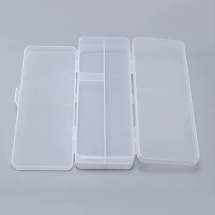 Étui à crayons transparent en plastique, boîte de rangement Macaron, boîte à crayons à double couche, anti-poussière, grande capacité, simple, papeterie