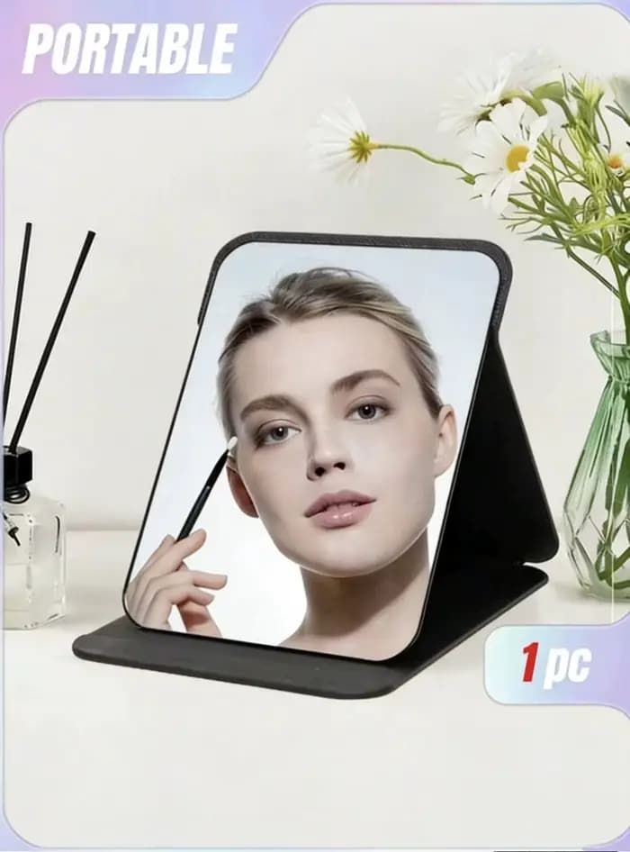Miroir de maquillage portable pliable | Compact et adapté aux voyages | Convient aux étudiants