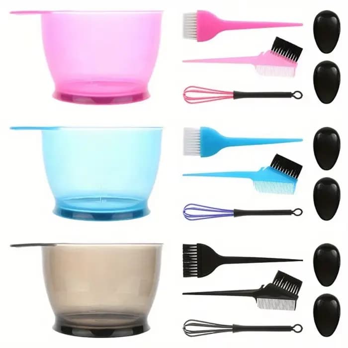 Ensemble de bols de brosse de embaupour cheveux avec bouchons d'oreille