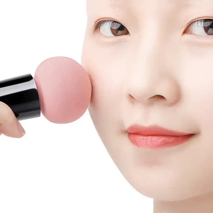 2 pièces/ensemble éponge de maquillage tête de champignon à Long manche Super douce pour sec humide double usage
