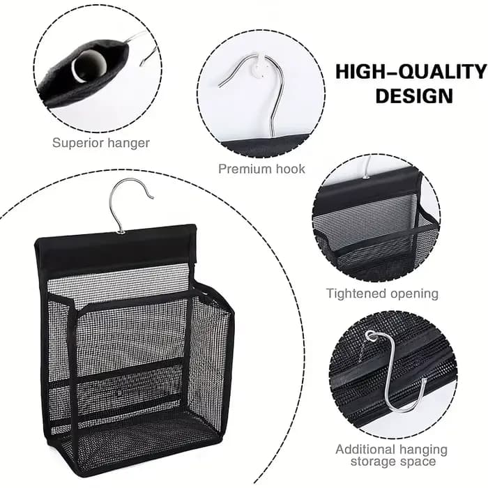 Sac de toilette suspendu en maille PVC