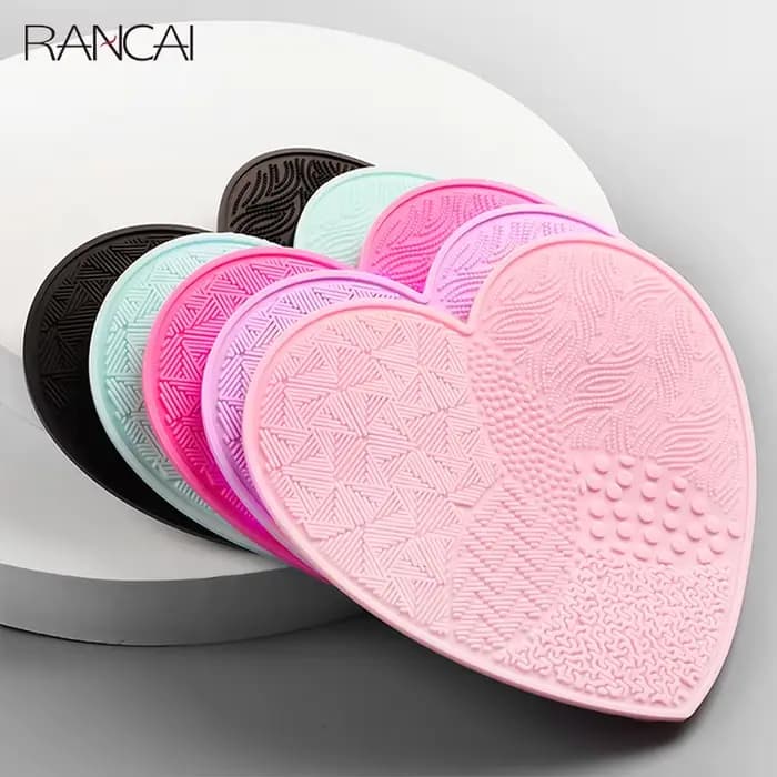 Tampon à récurer pinceaux de maquillage nettoyage Silicone avec ventouse amour nettoyant lavage brosse cosmétique fournitures de beauté outil