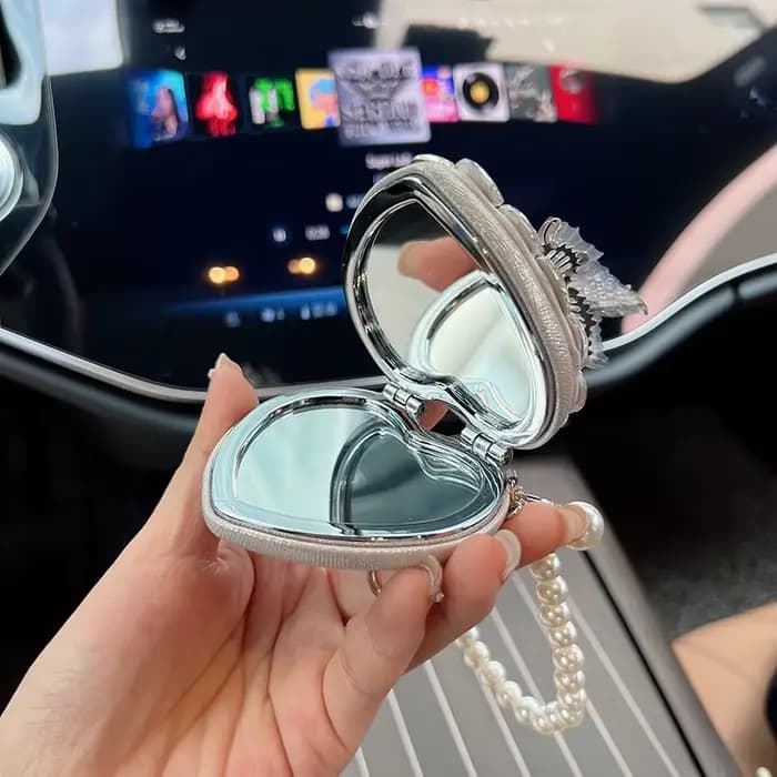 Miroir de luxe à deux côtés en strass