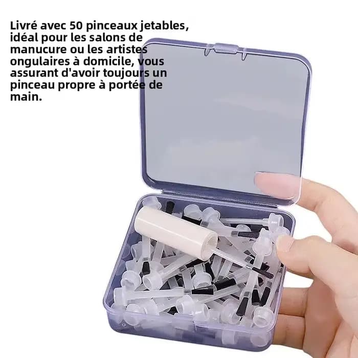 Pinceaux jetables plats pour vernis à ongles