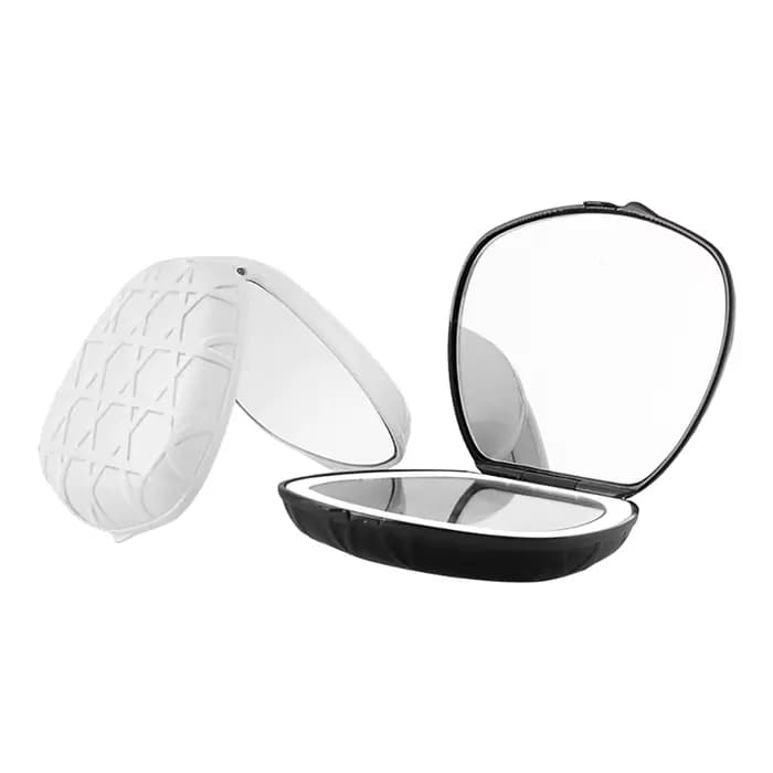 Miroir de maquillage en forme de coquille avec lumières LED