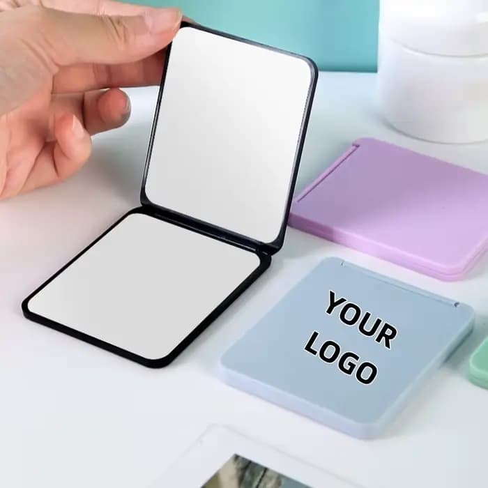 【Logo personnalisé】 50 pièces miroir carré givré Double face violet/noir