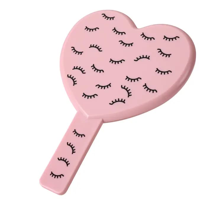 Miroir de vanité portatif en forme de coeur haute définition avec poignée