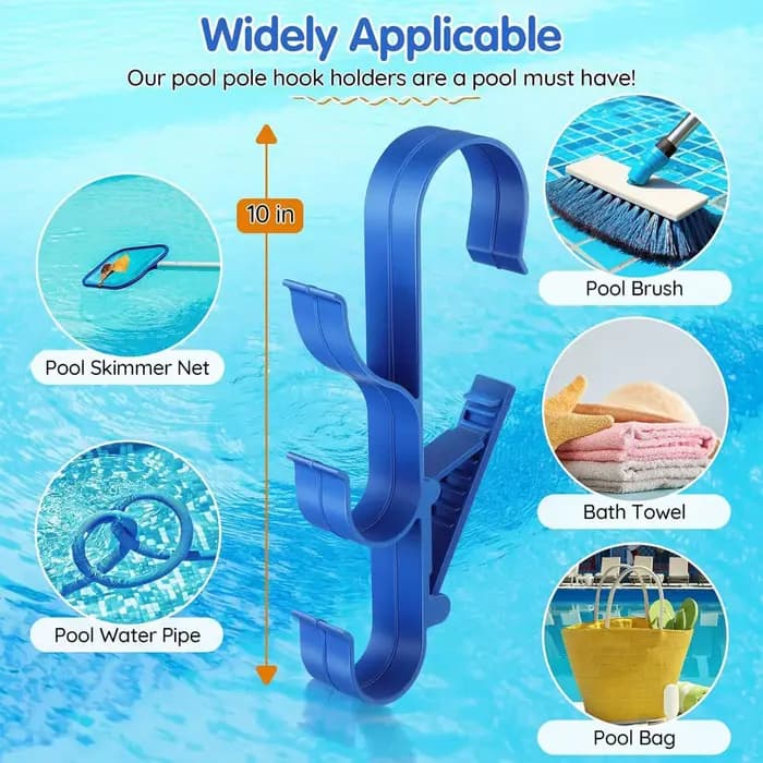 Lot de 2 supports en plastique pour épuisette de piscine, crochets pour poteaux de piscine, accessoires pour spas extérieurs