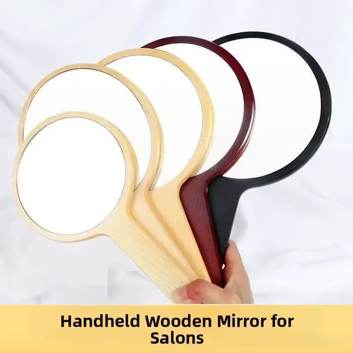 Miroir rond portatif en bois pour Salon de beauté