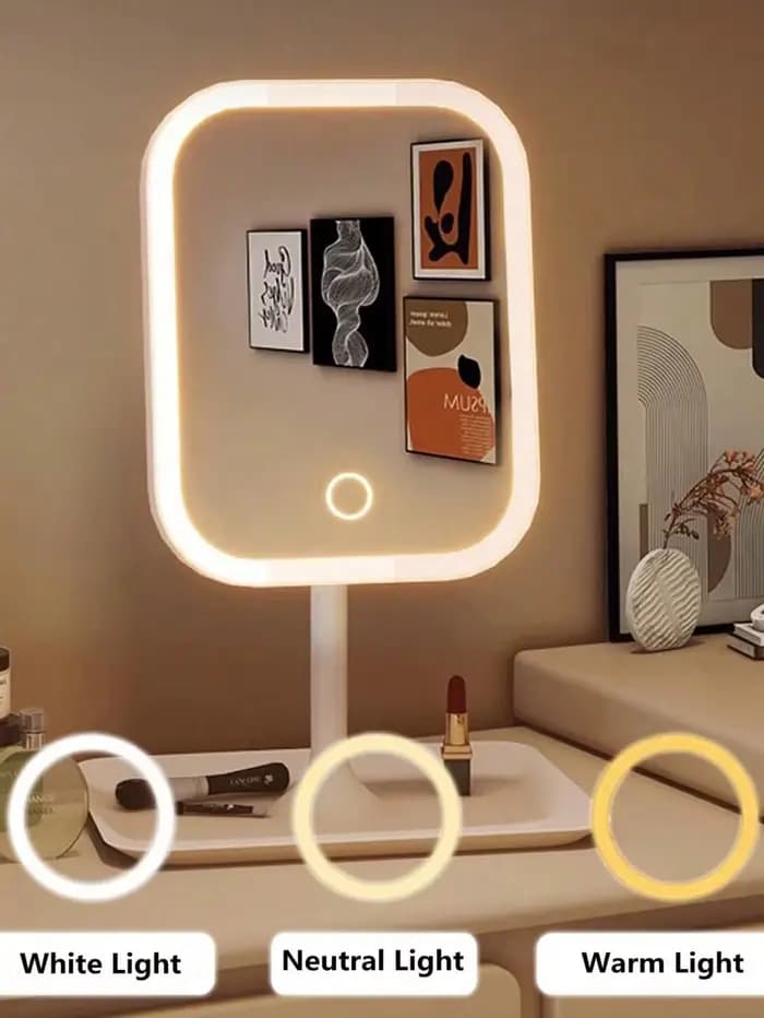 Miroir de courtoisie 3 couleurs lumière LED