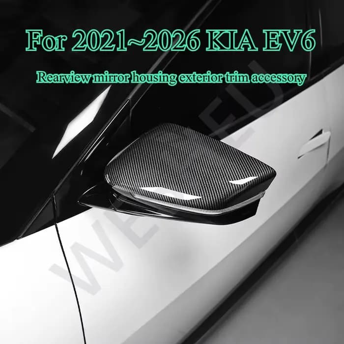 Rétroviseur KIA EV6 en Fiber de carbone noir, accessoire de Modification de garniture extérieure, adapté pour 2021 ~ 2026