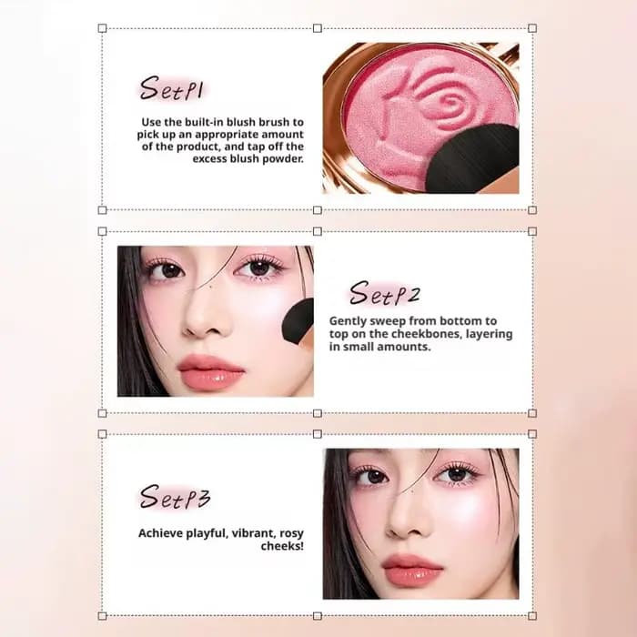 Palette de blush rose gaufré