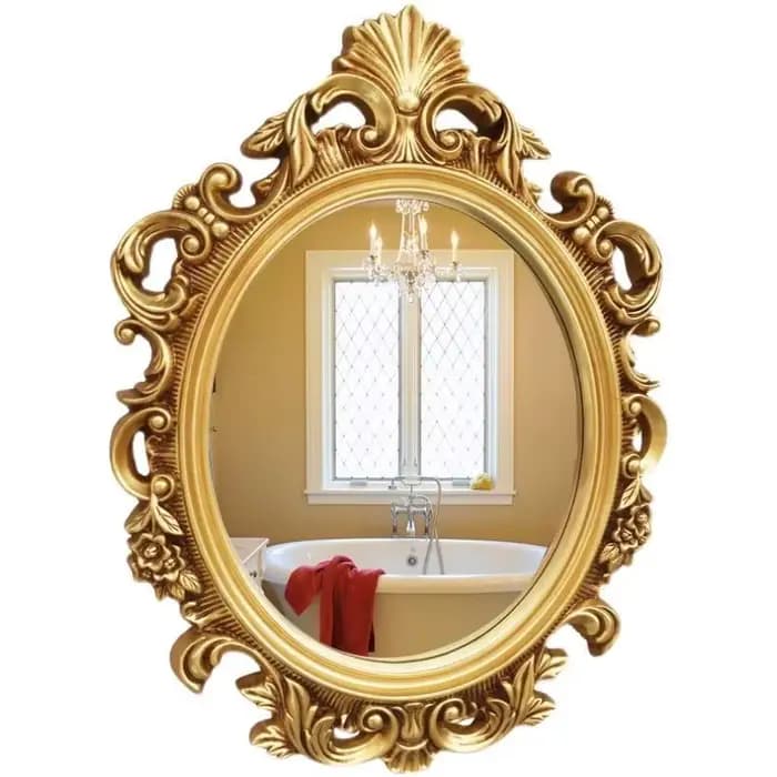 Miroir de maquillage Vintage mural esthétique ovale Design européen