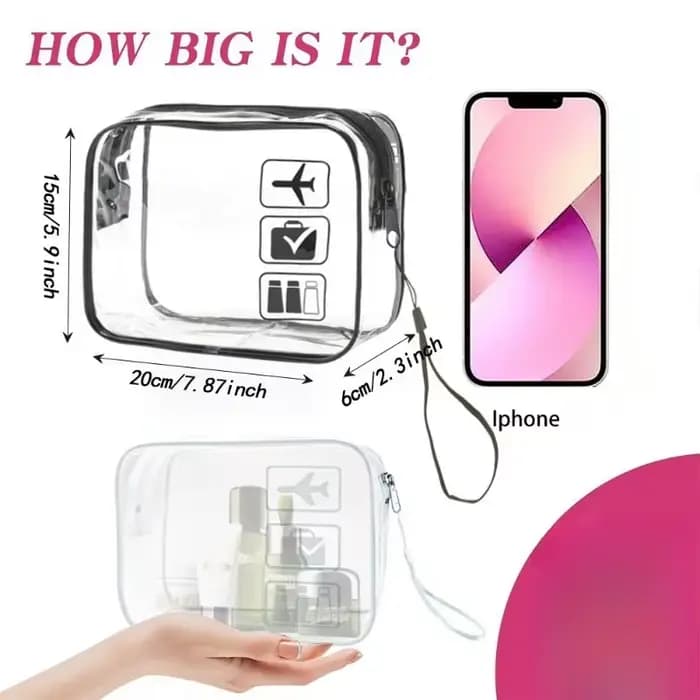 Sac de maquillage transparent à la mode