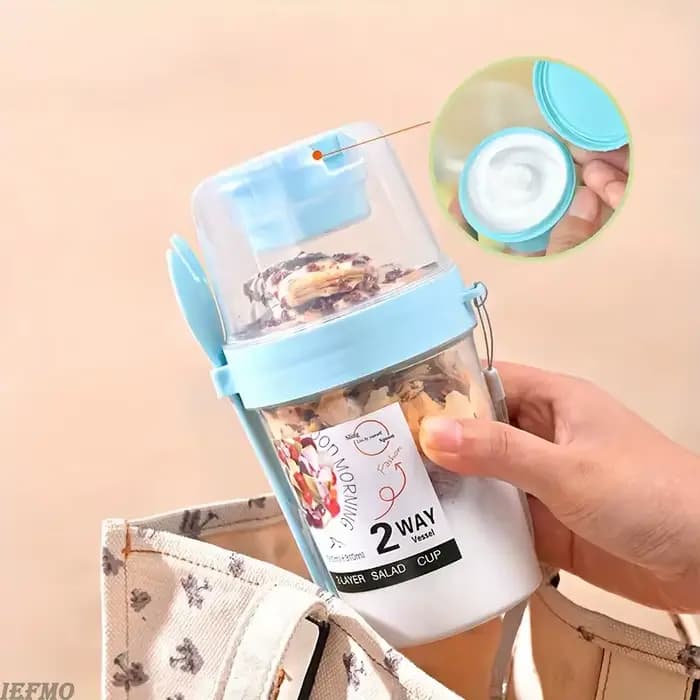 Ensemble de saladiers pour une perte de poids saine, récipient portable pour fruits, légumes, yaourt, pot anti-fuite avec fourchette et couvercle intégrés