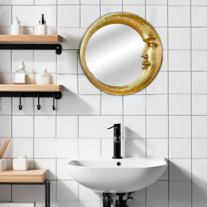 Miroir mural de salle de bain vintage années 90