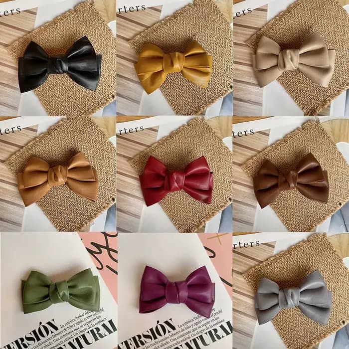 Accessoires filles coréennes pinces à bec de canard femmes en cuir PU pinces à ressort chapeaux pinces à cheveux arc épingle à cheveux