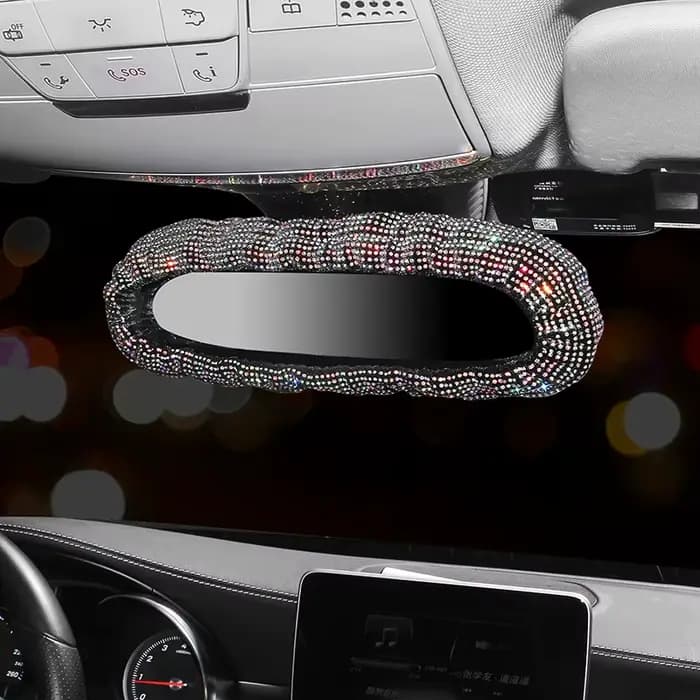 Rétroviseur de voiture en strass scintillant, charmant couvercle de rétroviseur de voiture avec diamants en cristal, paillettes élastiques