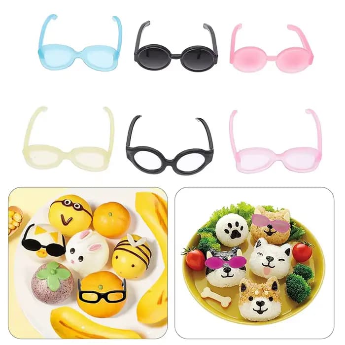 Lot de 4/8/16 outils de décoration pour bento, décorations alimentaires, lunettes, accessoires de tête, décorations pour buffet et sandwichs, pour la décoration de boîtes bento