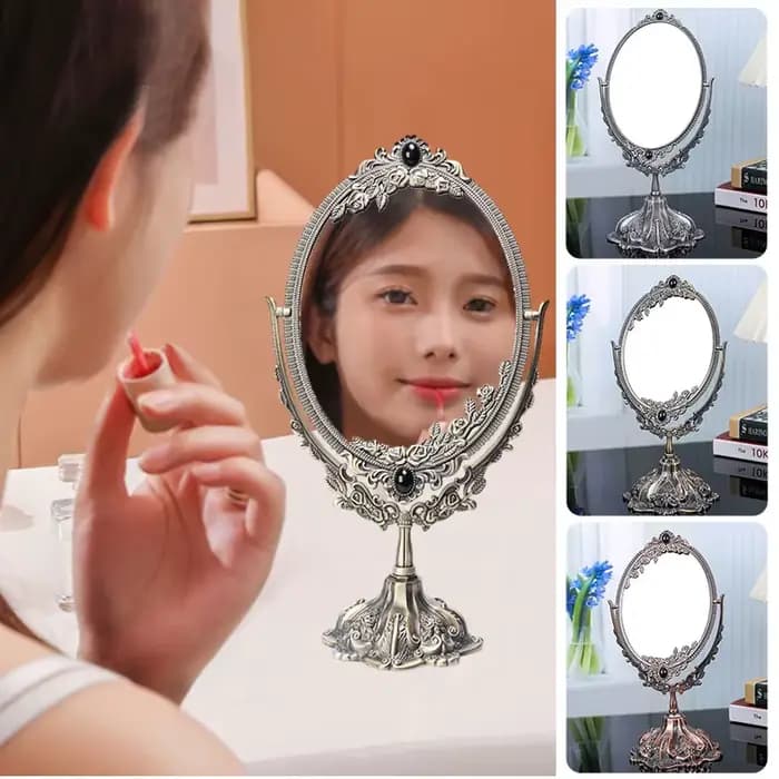 Miroir de maquillage vintage double face
