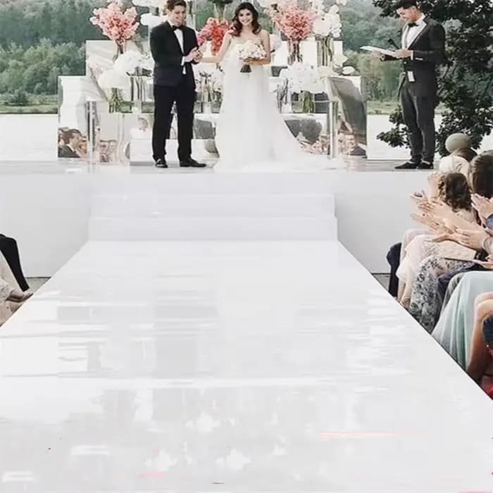 Centre de table de mariage de luxe, tapis miroir, allée, 1M de large, pour mariage, décoration de Station en T, couleur blanc, or, argent, violet