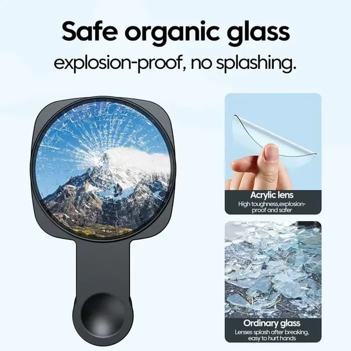 Miroir de confidentialité convexe à clipser, rétroviseur grand angle pour selfies sur téléphone et surveillance anti-espionnage au bureau, miroir pour caméra de smartphone