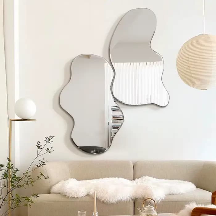Miroir de maquillage nordique ornement irrégulier dortoir esthétique Design Cool créatif Espelho Grande Para Quarto meubles de maison