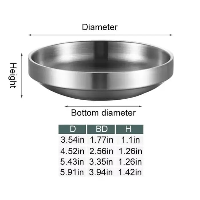 Assiette plate épaisse en acier inoxydable 201/304, bol à nouilles, assiette à dîner, assaisonnement pour la cuisine, vaisselle de Restaurant
