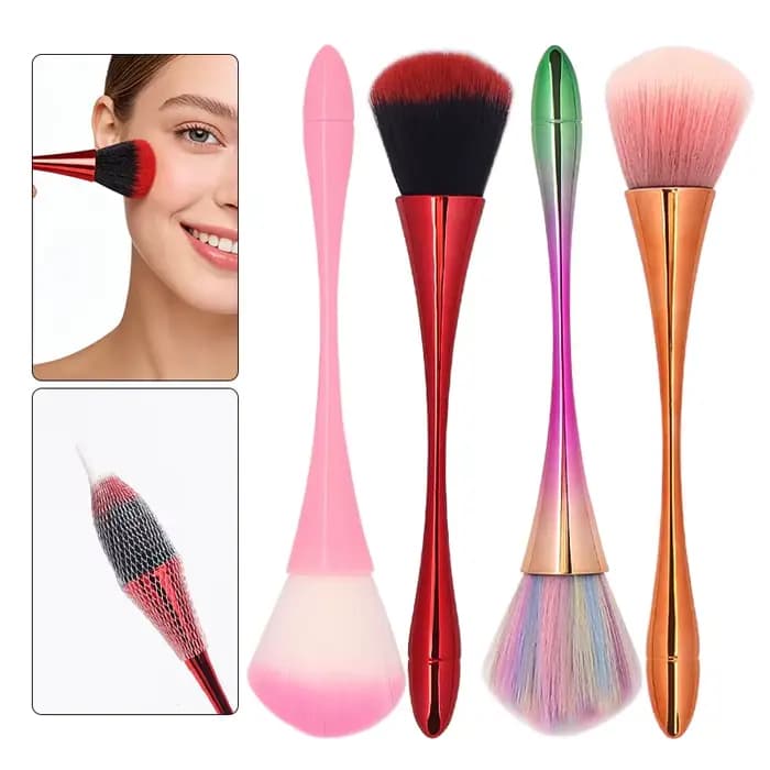 1 pinceau cosmétique, pinceau à poudre libre, pinceau illuminateur surdimensionné, pinceau à blush, pinceau à poils doux, houppette de fixation de maquillage, outils de beauté