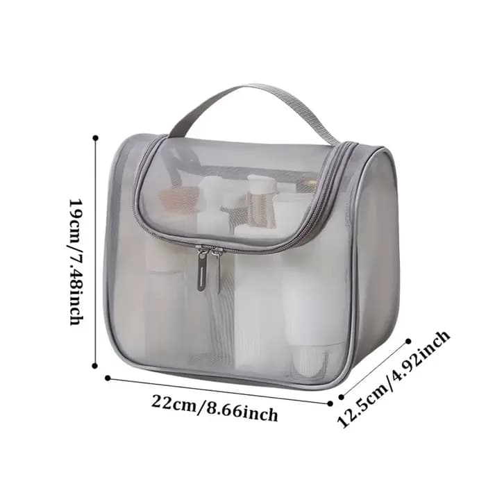 Sac cosmétique en maille de nylon transparente