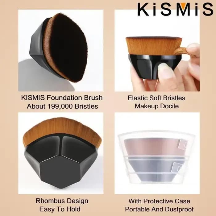 Pinceau Kabuki plat haute densité pour une application impeccable de poudre