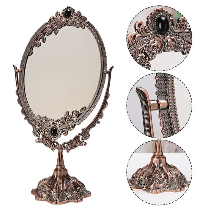 Miroir de maquillage vintage double face