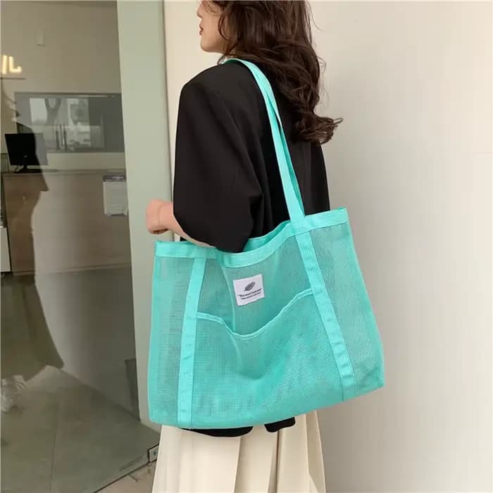 Sac à bandoulière en maille transparente pour femmes