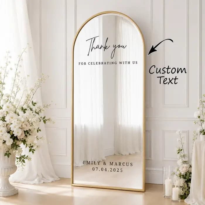 1 autocollant personnalisé en cristal pour miroir