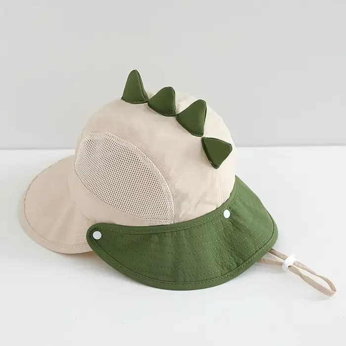 Chapeau de plage pour bébé avec visière solaire, motif dessin animé, oreilles d'ours et de lapin, pour garçons et filles, casquette d'été respirante en maille, style Panama