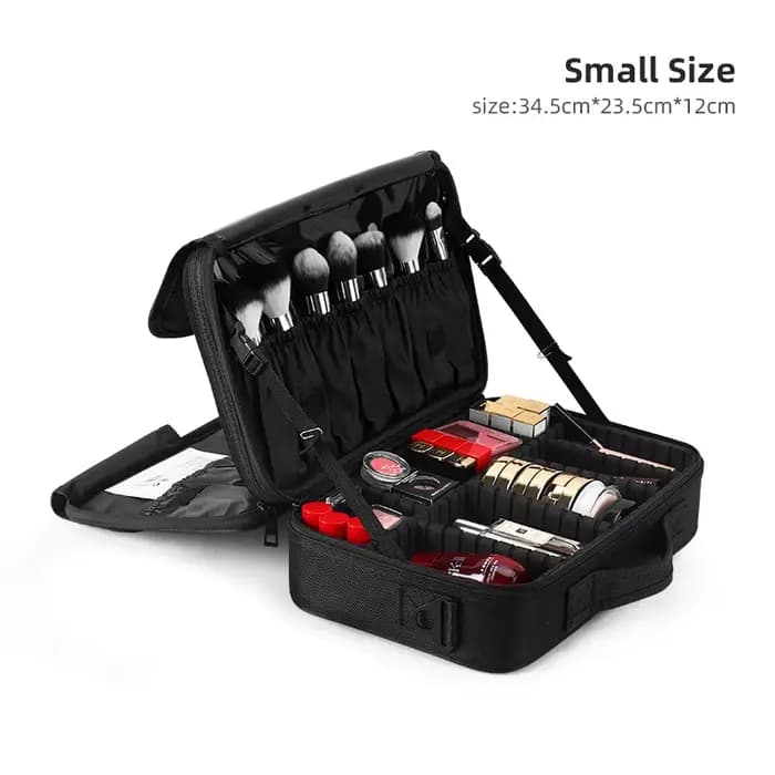 Trousse de maquillage professionnelle en cuir imperméable